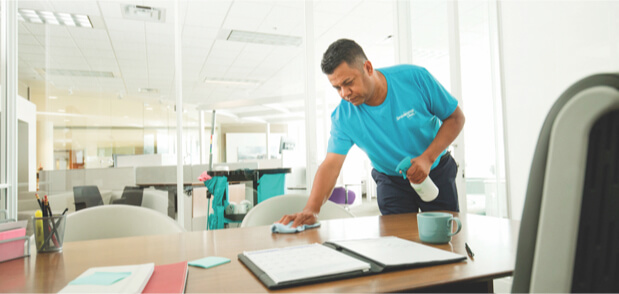 Photo of guy cleaning